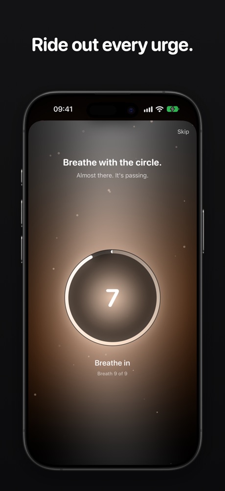 Quitter SOS screen for riding out an urge